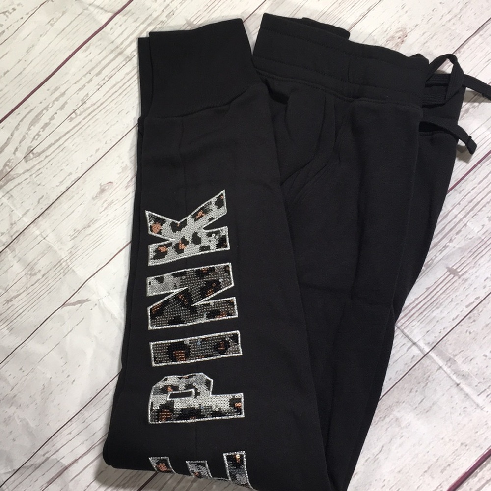 NWT Pink bling skinny joggers sz xs